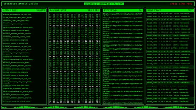 Intercept Matrix Online Network Breach Animation.