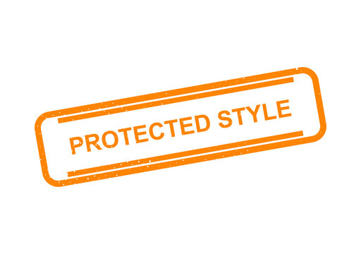 Orange protected style stamp with bold text illustration