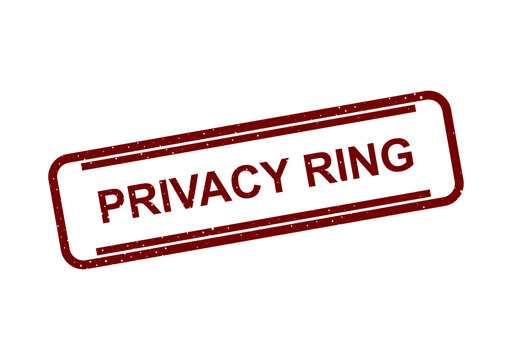 Red privacy ring stamp with bold text illustration