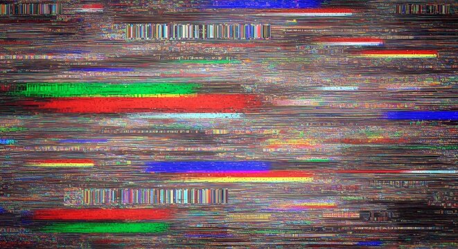 Abstract Digital Noise Pattern High Contrast Color Lines and Glitch Art Background Texture
