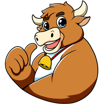 Cow Bul Character Mascot Thumbs Up