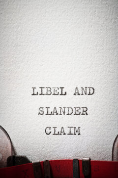 Libel and slander claim text written with a typewriter.