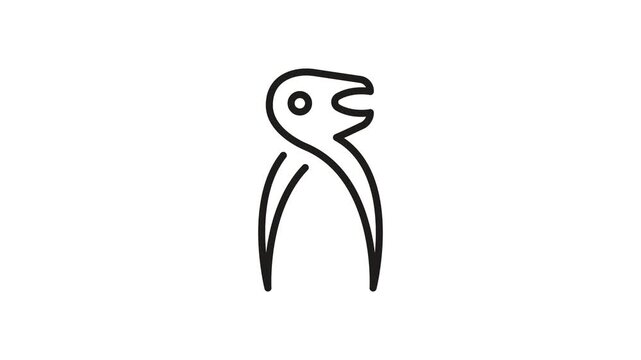 Dental Extraction Forceps Animated Icon With Alpha Channel. Tooth Removal, Oral Surgery, Dentistry, Dental Clinic And Surgical Instrument. On Transparent Background