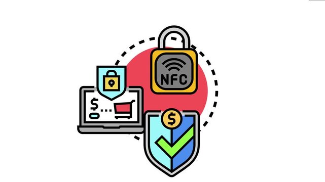 Authenticated api security protecting online payments and data integrity, secure transactions with a padlock, shield, and laptop