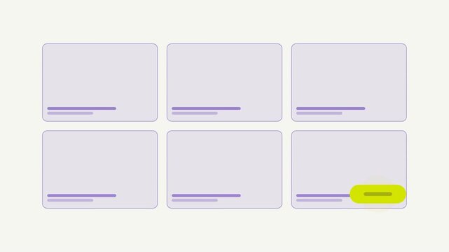 Flat UI Animation with Grid Layout and Sidebar Menu