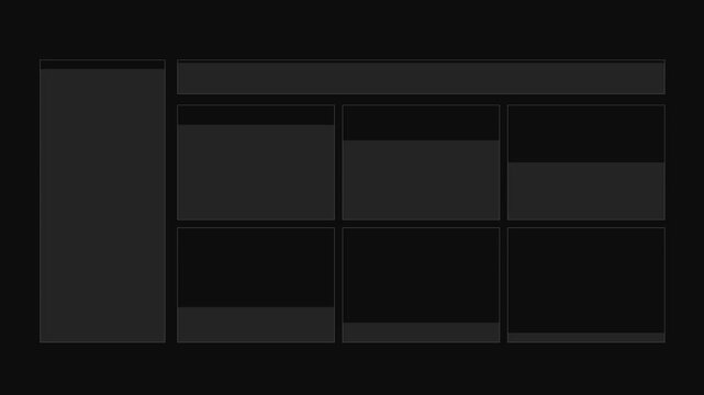 Dark Minimalist Dashboard UI UX Wireframe Interface Layout
