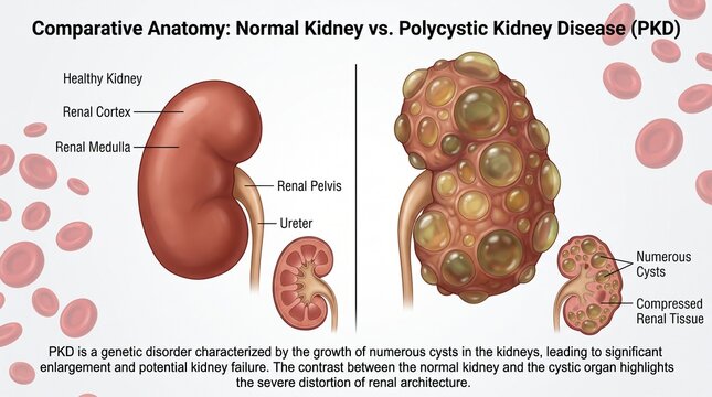 Medical Comparison Between Polycystic Kidney Disease and Healthy Kidney