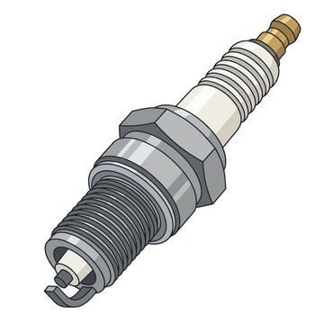 Detailed Illustration of a Spark Plug for Engine Ignition and Vehicle Repair