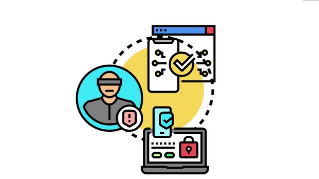 User authentication status checking process for digital devices, implementing secure login with two factor verification and protecting personal data from unauthorized access