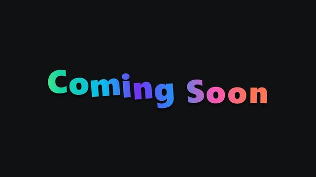 Modern animated coming soon text motion graphic for product launch and website teaser background