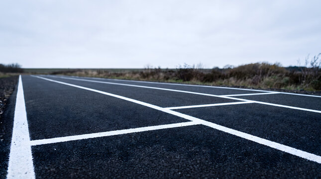 Running Track Three Unequal Starting Lines Dramatic Head Start Privilege Unequal Life Opportunity Concept