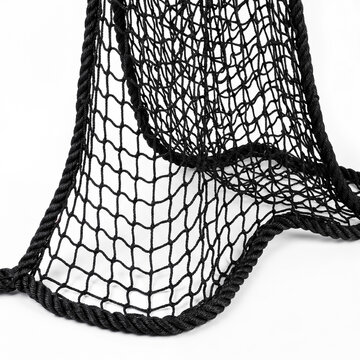 Generic heavy-duty knotless nylon fall arrest safety net mesh isolated on white.
