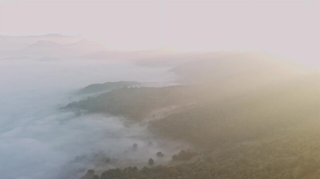 Aerial Hyperlapse View of Misty Hills in Lambasingi Andhra Pradesh