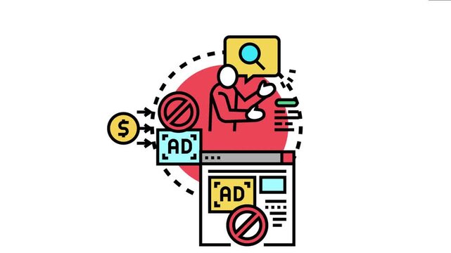 Authorized advertising concept effective content filtering and ad blocking, ensuring proper publication of relevant and approved promotional materials on digital platforms