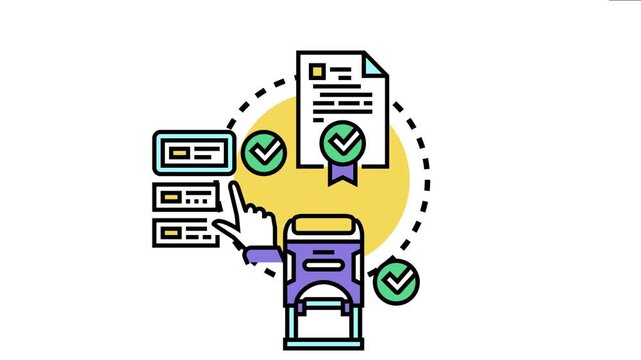 Authenticity seal concept a secure process, verifying document authorization, ensuring approval with a certified stamp and digital confirmation, guaranteeing authentic quality