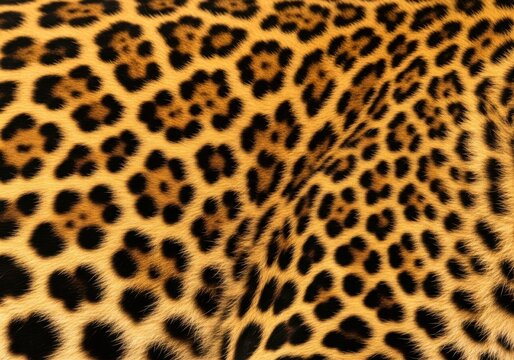 Closeup texture of leopard fur pattern