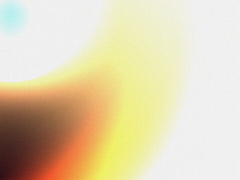 Warm abstract blurred anf grainy, noise gradient background with orange and yellow glow