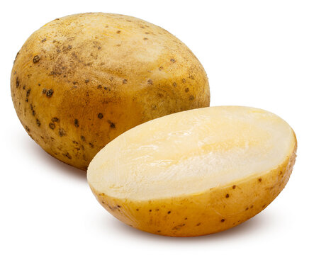 Baked Potato isolated on white background, Roast Potatoes isolated on white background with clipping path.