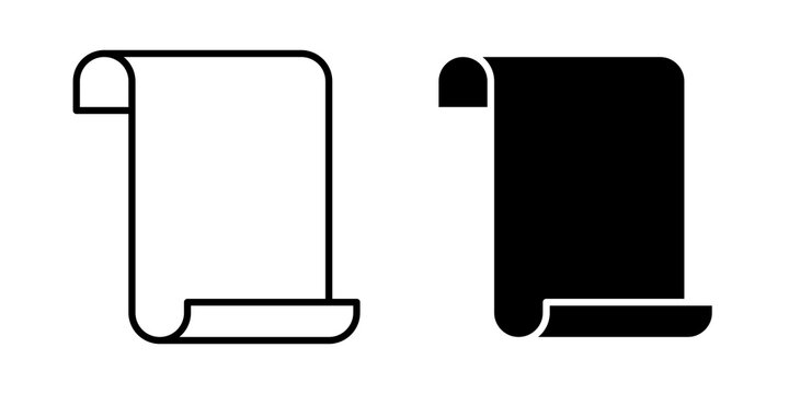 Scroll papyrus paper icon vector logo collection