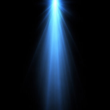 Blue glowing spotlight PNG overlay with luminous vertical light beam