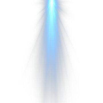 Blue spotlight PNG transparent overlay with radiant vertical light beam, on transparent background