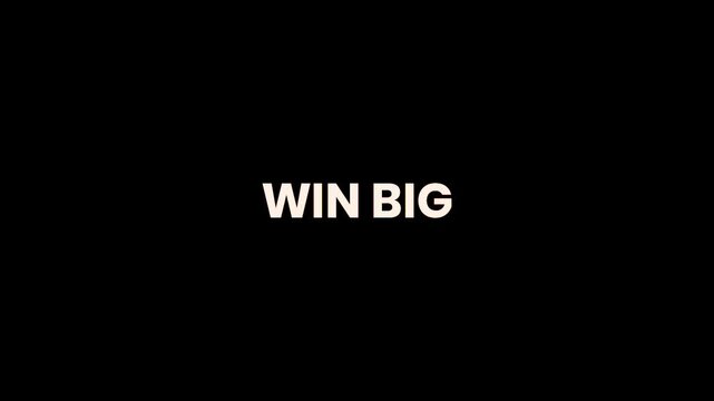 Win Big Burn Text Reveal Animation 4K Promotional CTA for Rewards Prizes Giveaways Contests and Audience Engagement
