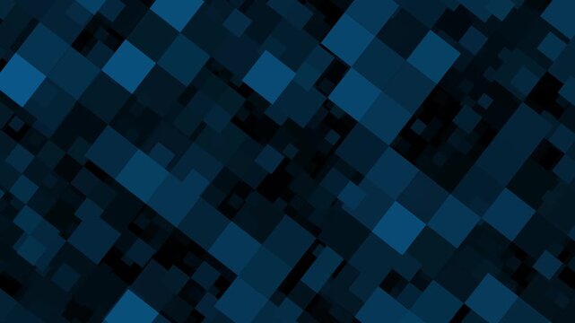 Abstract dark blue square pattern displays varying opacity and visual depth. Modern geometric grid fills this square pattern. Smooth motion animates the square pattern.