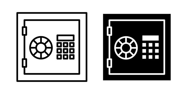 Safe locker icon for infographic projects