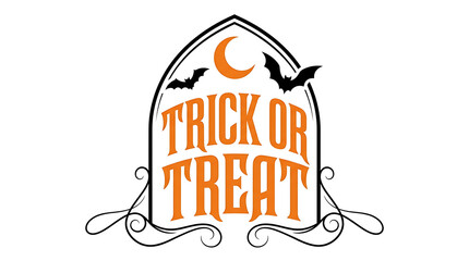 Trick or treat arch frame bat typography graphic isolated on white background jpg © MD ABBAS