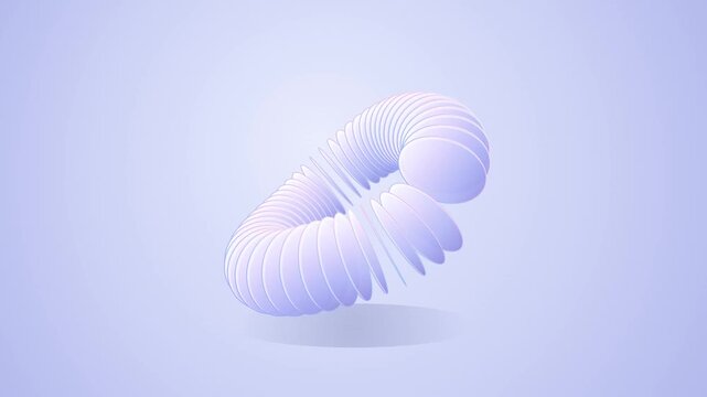 A professional high-quality procedural motion graphic footage of a swirling periwinkle toroid helix visual.