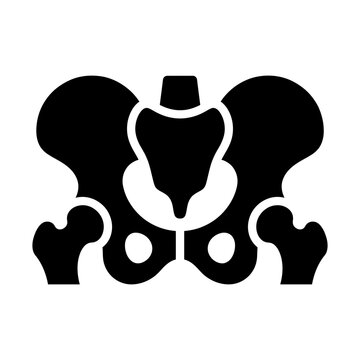 pelvis bone and hip joint glyph icon
