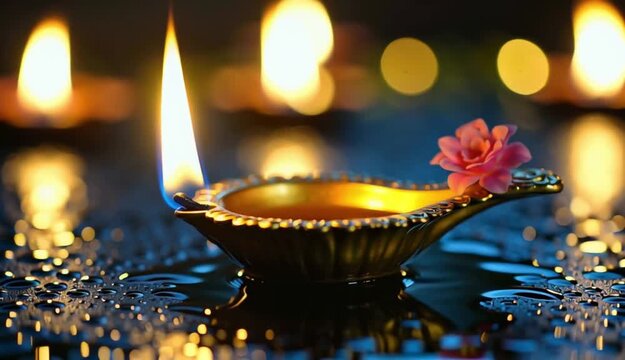 Digital shrine for Amavasya, with virtual candles and holographic offerings