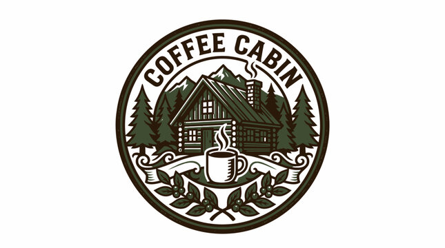 Rustic Coffee Cabin Logo Design
