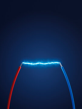 3D Rendering, wires, power cables, connection, shining