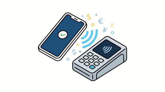 Smartphone making contactless payment on a credit card terminal reader device