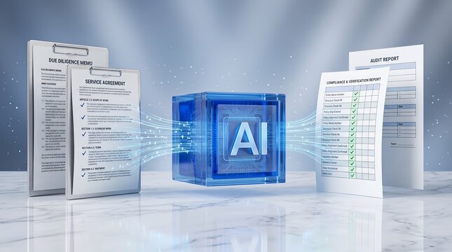 Artificial intelligence automated document processing and due diligence analysis for legal compliance and audit reports