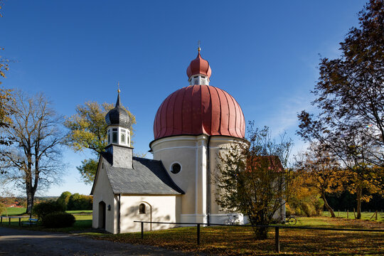 Germany, Bavaria, View of Pilgrimage Church in Heuwinkl