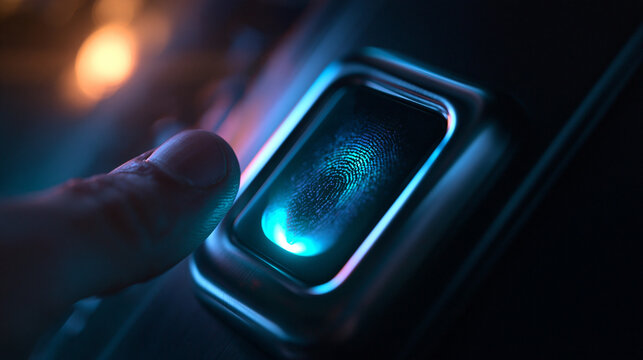 Finger Pressing Biometric Fingerprint Scanner for Digital Security