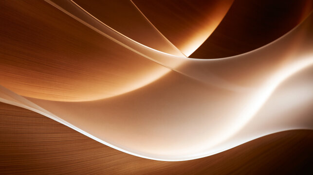 Abstract Golden Brown Flowing Waves Background