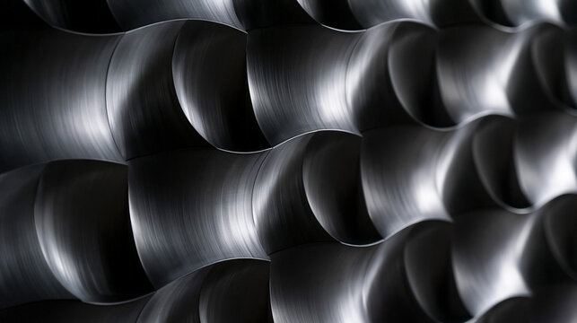 Dark Metallic Wave Texture Abstract Surface Background
