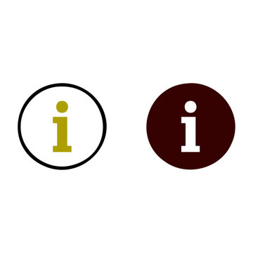 Information sign icon set with circle shape for navigation and user interface design