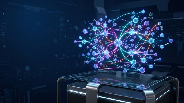 Holographic 3D Mind Map and Network Concept with Copy Space