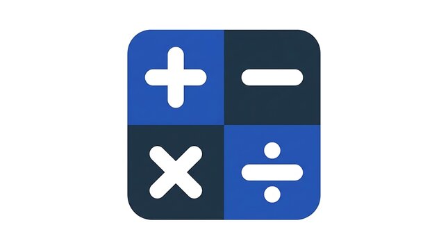 A clean and professional math operations grid logo design featuring four basic symbols.