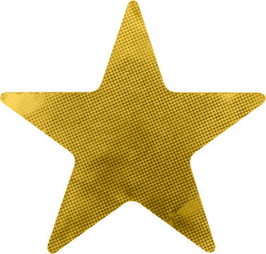 Golden star sticker isolated on white background