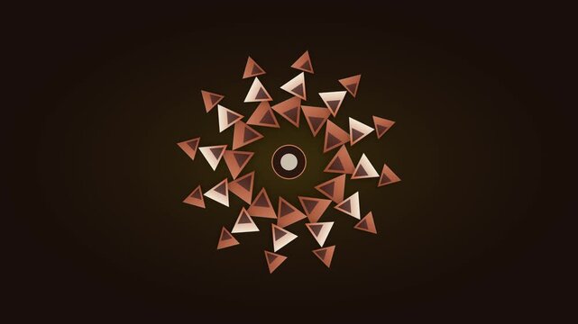 Autumn origami organism radial paper sculpture abstract loop background