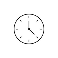 Fototapeta premium Simple Analog Wall Clock Line Icon