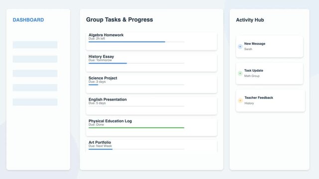 Digital Task Management Dashboard Interface