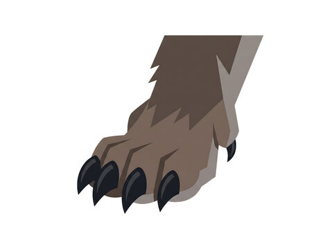 Scary Werewolf Claw Illustration for Halloween Horror Decorations and Spooky Vector Art
