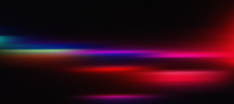 Abstract light streaks in deep darkness with vibrant neon colors and bokeh effects for digital backgrounds