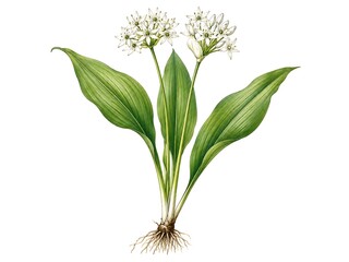 Fototapeta premium Vintage Botanical Illustration of Wild Garlic 